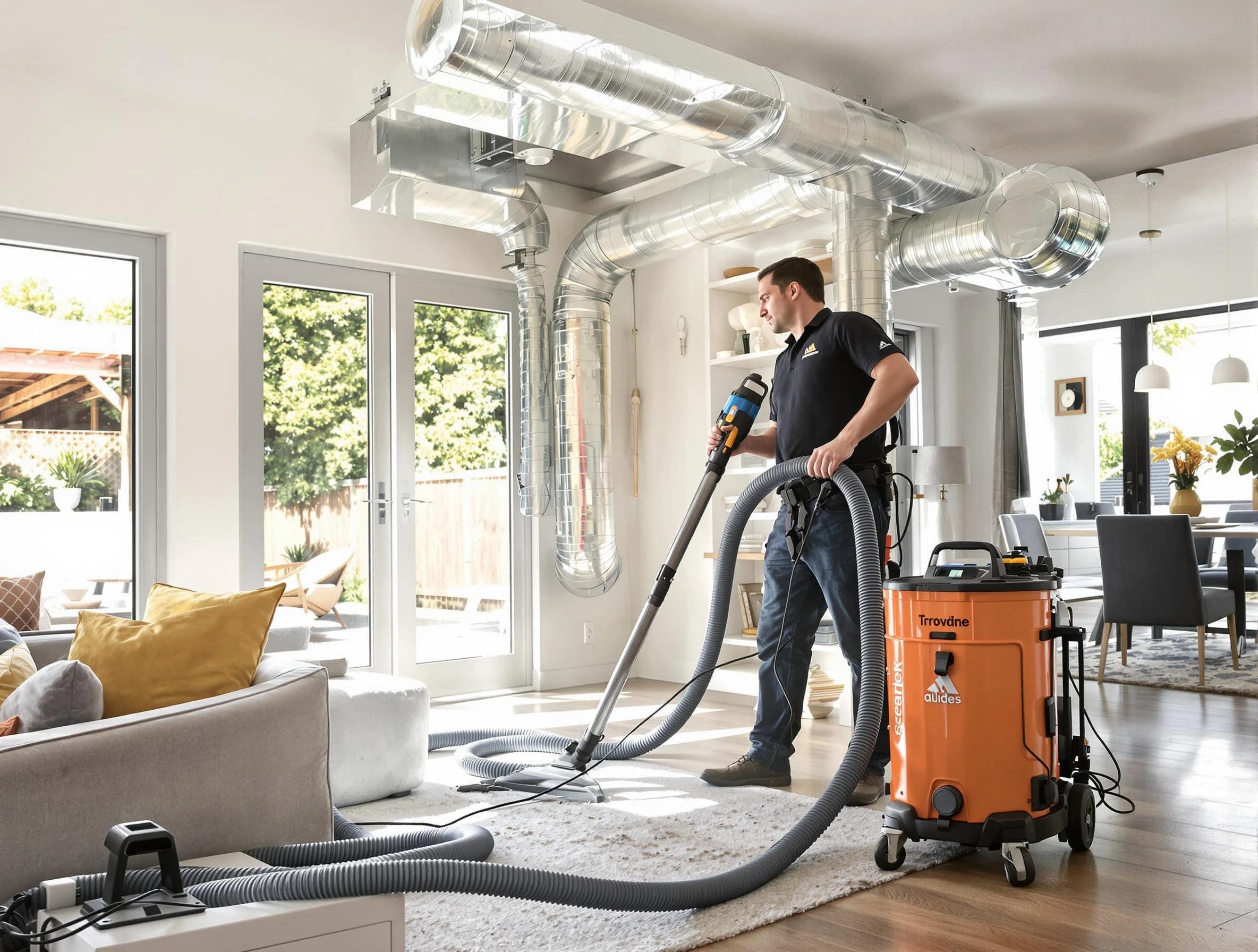 Thornton Air Duct Cleaning specialist performing thorough residential duct cleaning using advanced equipment in Thornton