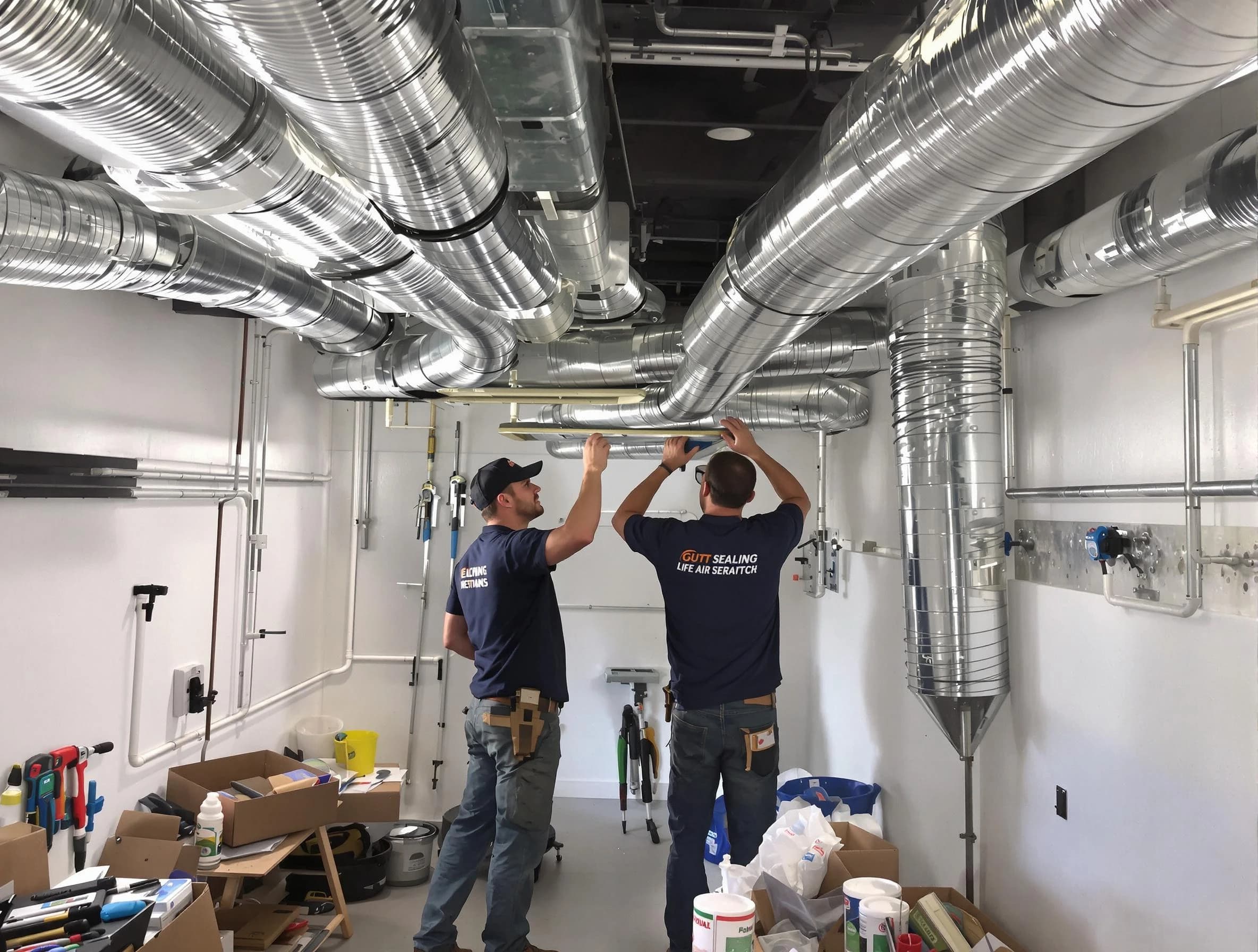 Thornton Air Duct Cleaning technician applying professional duct sealing solutions in Thornton