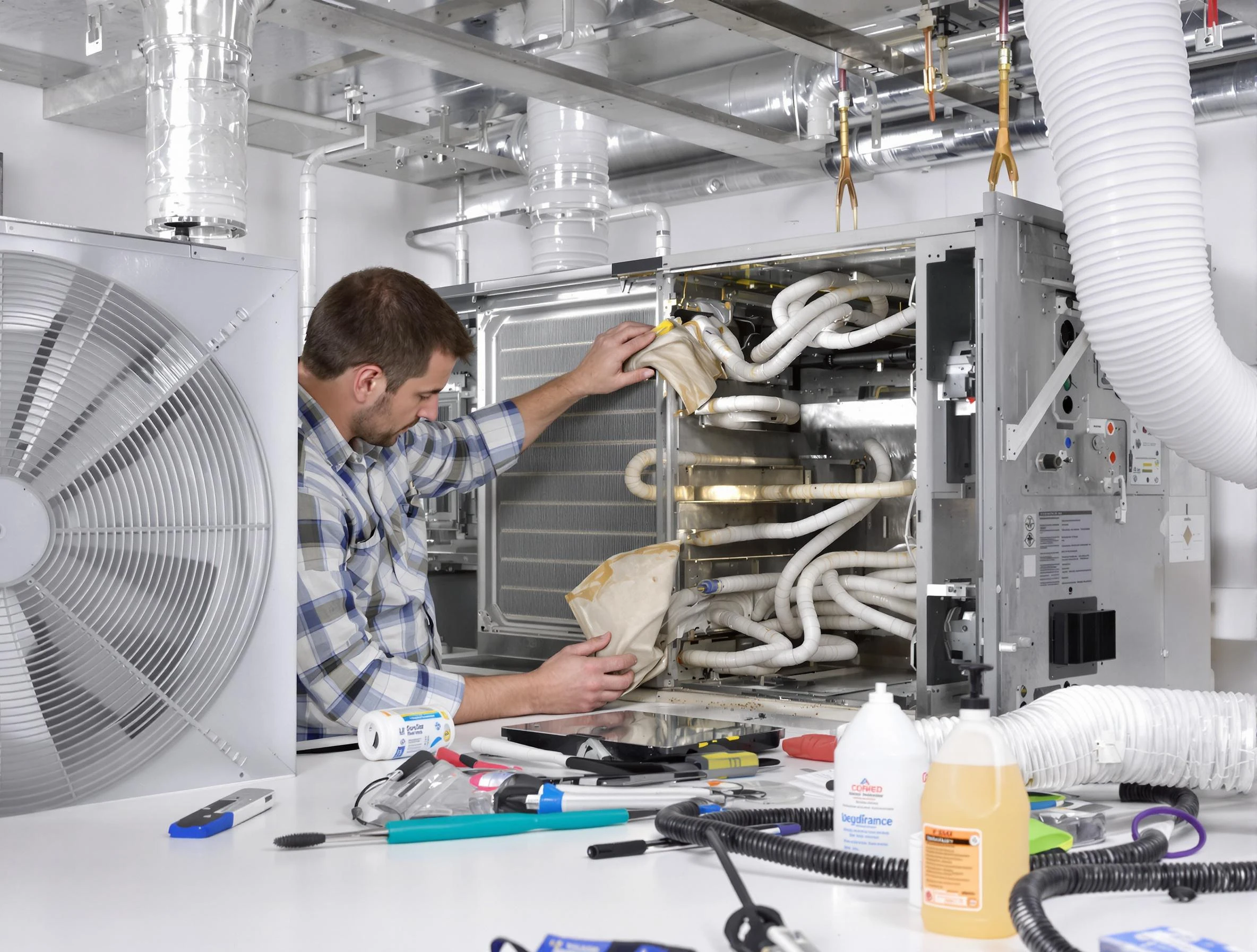 Thornton Air Duct Cleaning specialist performing precision AC coil cleaning in Thornton