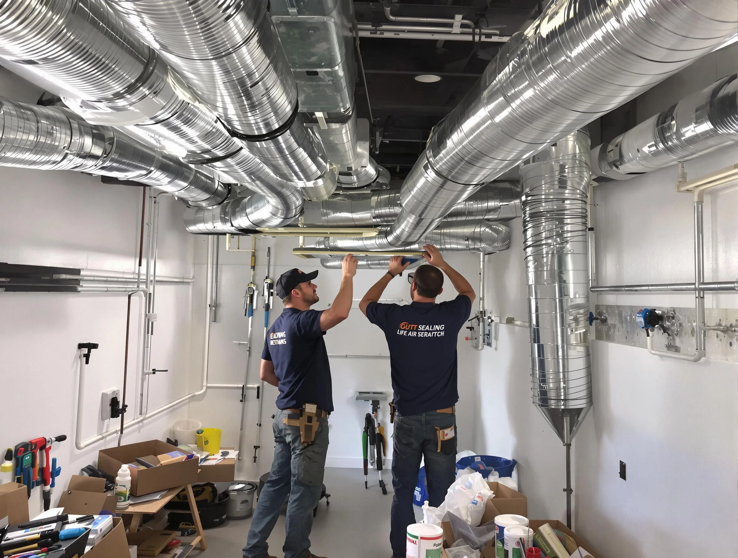 Thornton Air Duct Cleaning technician applying professional duct sealing solutions in Thornton